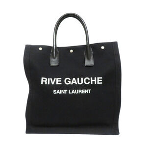 Saint Laurent Rive Gauche Tote Bag Black Canvas